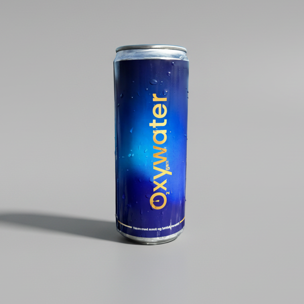 Oxywater Extreme athletic - blå boks - i et grått studio
