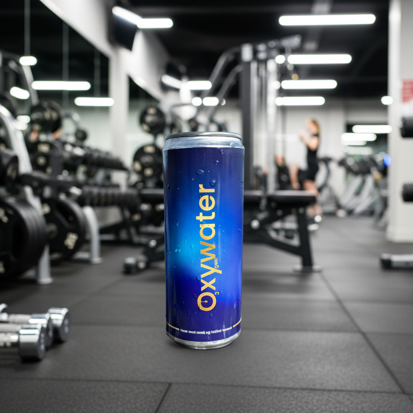 Oxywater står inne i et treningsstudio